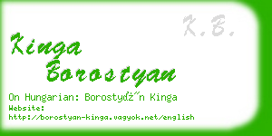 kinga borostyan business card